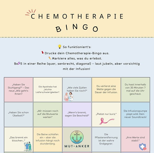 🧩 Chemotherapie-Bingo – Kostenloser Download für lange Infusionstage