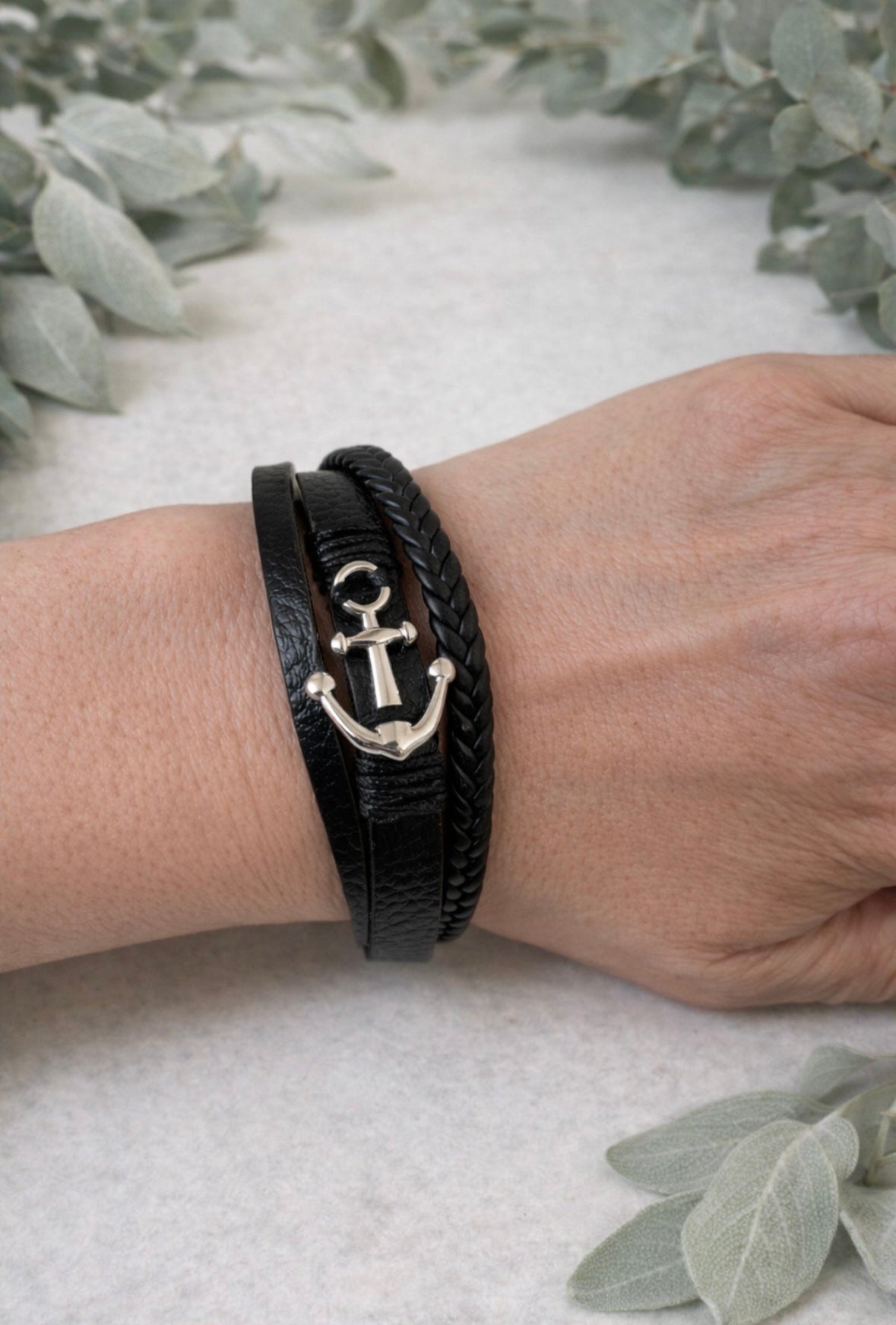 Armband „Anker“ – Schwarz