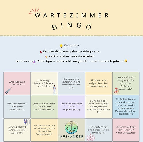 ⏳ Wartezimmer-Bingo – Wenn die Zeit sich dehnt, hilft Humor