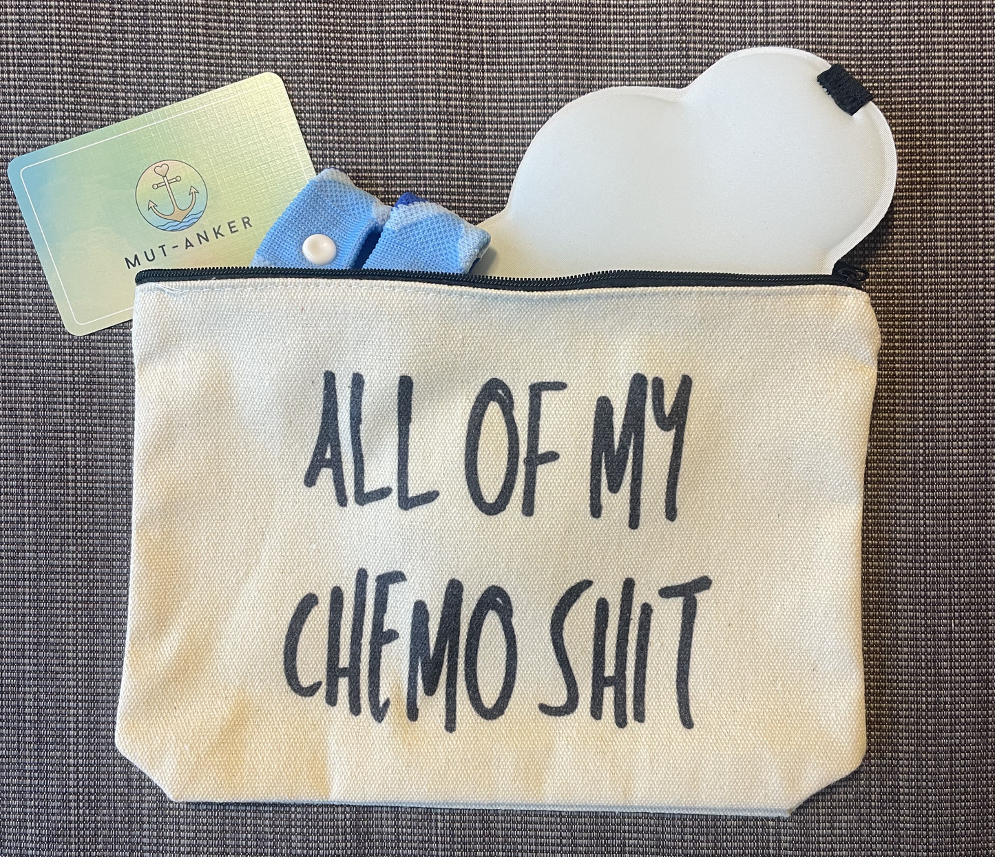 💼 Wasserabweisende Kulturtasche „All of My Chemo Shit“ – Humorvoller Begleiter für schwere Zeiten