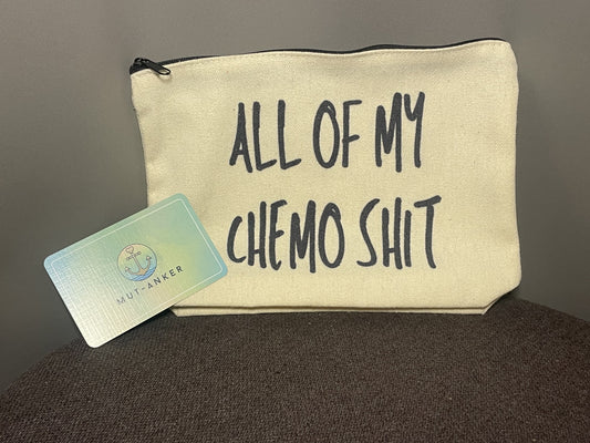 💼 Wasserabweisende Kulturtasche „All of My Chemo Shit“ – Humorvoller Begleiter für schwere Zeiten