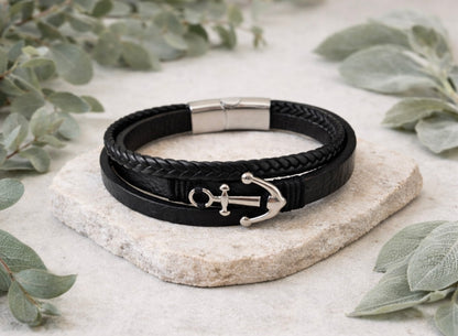 Armband „Anker“ – Schwarz
