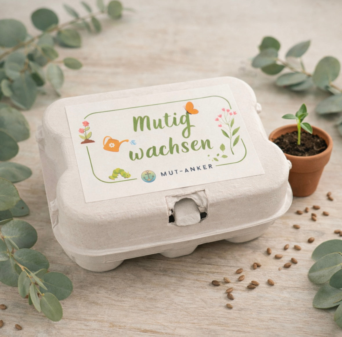 „Mutig wachsen“-Samenbomben mit bunter Blumenwiesen-Mischung