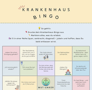 🏥 Krankenhaus-Bingo – Für Patient:innen mit Humor & Durchhaltevermögen